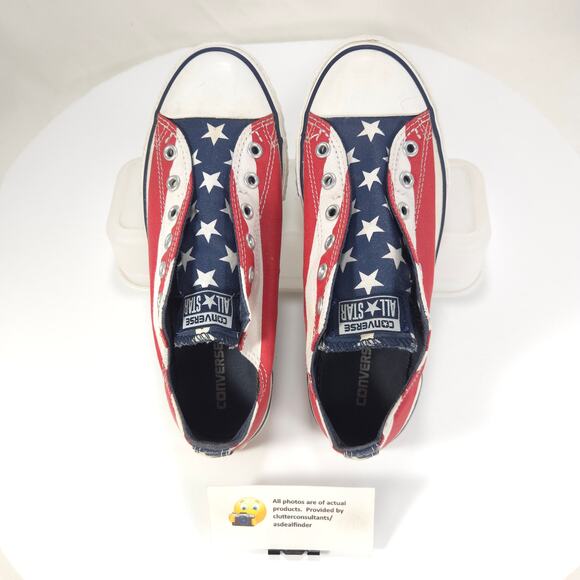 Converse All Star Stars and Stripes Sneaker Shoe Mens Size 5 637771C Red White - Picture 6 of 9